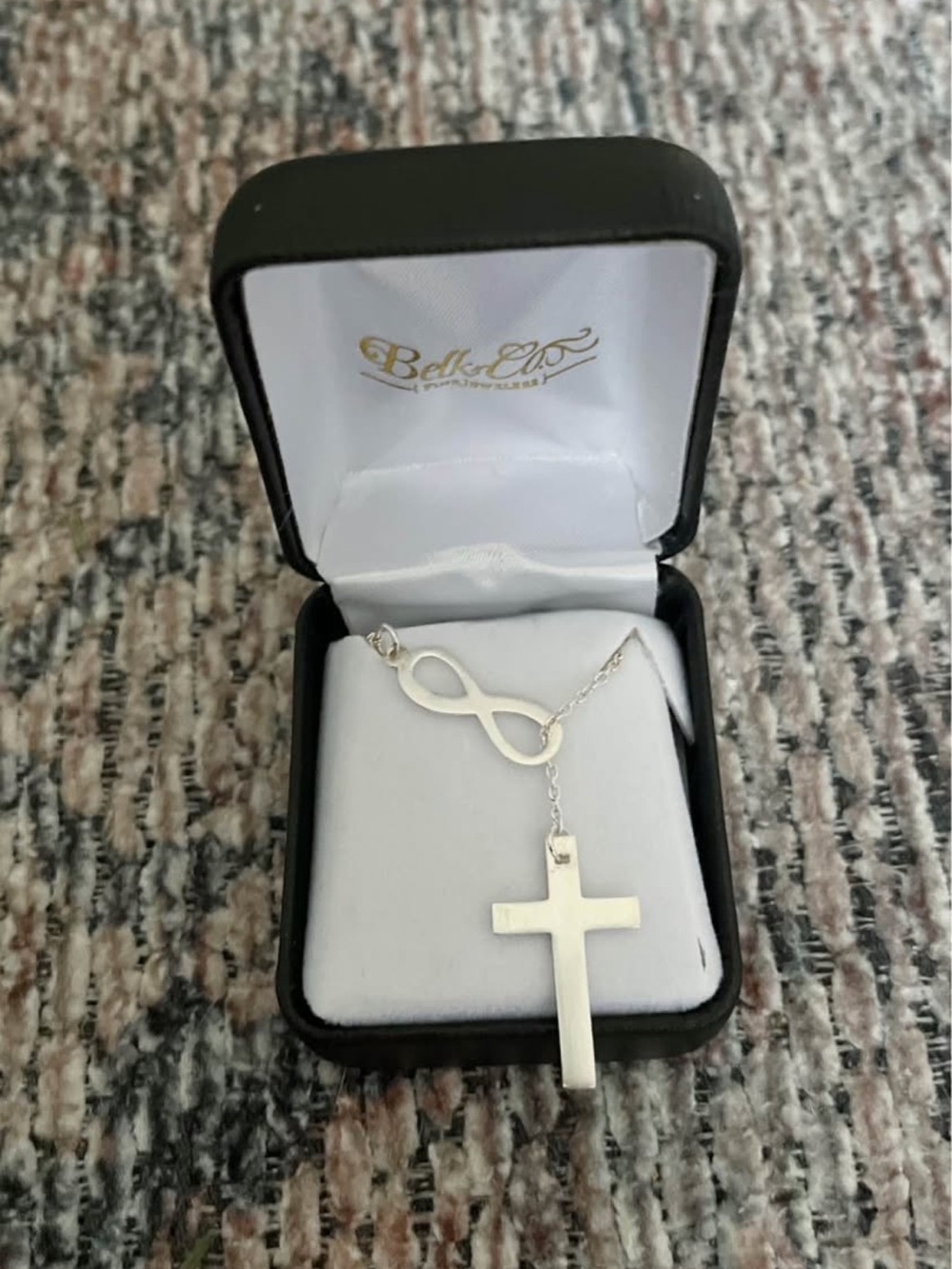 belk Silver Infinity Link with Cross Pendant Necklace